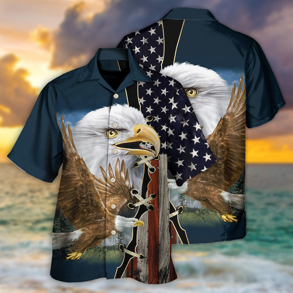 America Eagle Wildlife Faith - Hawaiian Shirt - Owls Matrix LTD