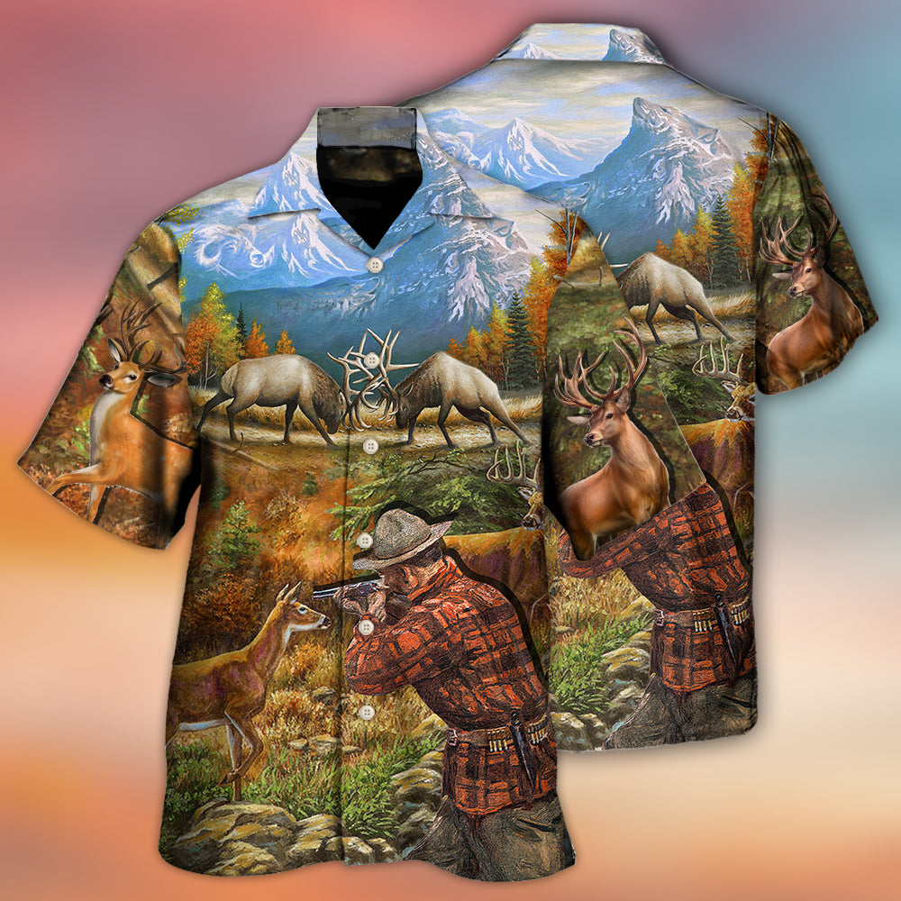 Hunting Deer Cool Art Style - Hawaiian Shirt - Owls Matrix LTD