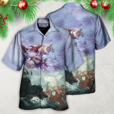 Christmas Santa Dark World Battle - Hawaiian Shirt - Owls Matrix LTD