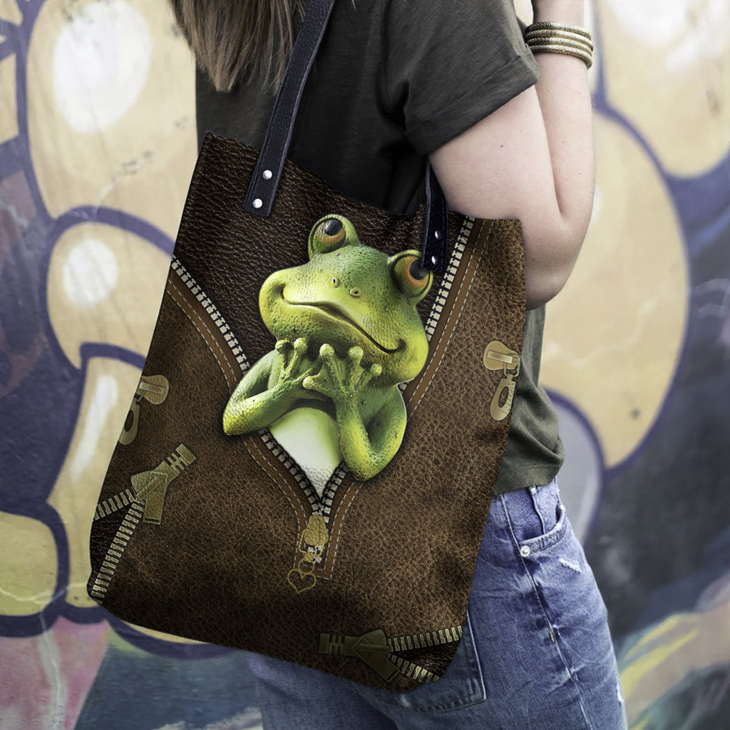 Frog So Cute In My Bag - Leather Hand Bag - Owls Matrix LTD