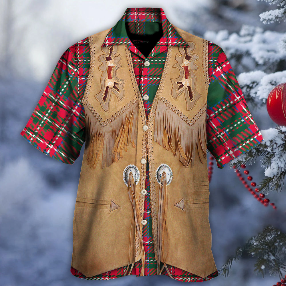 Christmas Santa Vintage Western Jacket Fringe - Hawaiian Shirt - Owls Matrix LTD