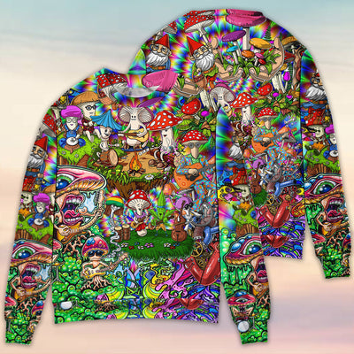 Hippie Mushroom Music Band Of Life - Sweater - Ugly Christmas Sweaters - Owls Matrix LTD