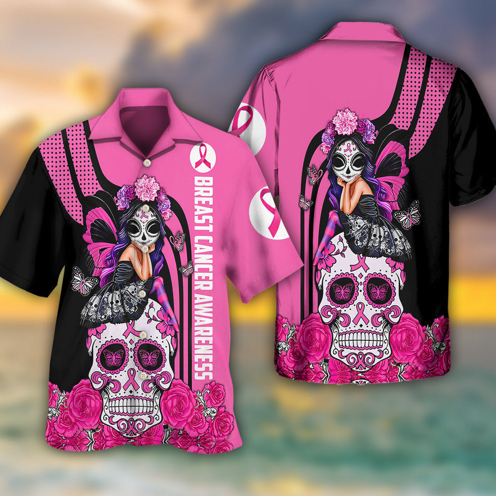 Breast Cancer Awareness Fight Like A Girl Breast Cancer Awareness - Hawaiian Shirt - Owls Matrix LTD