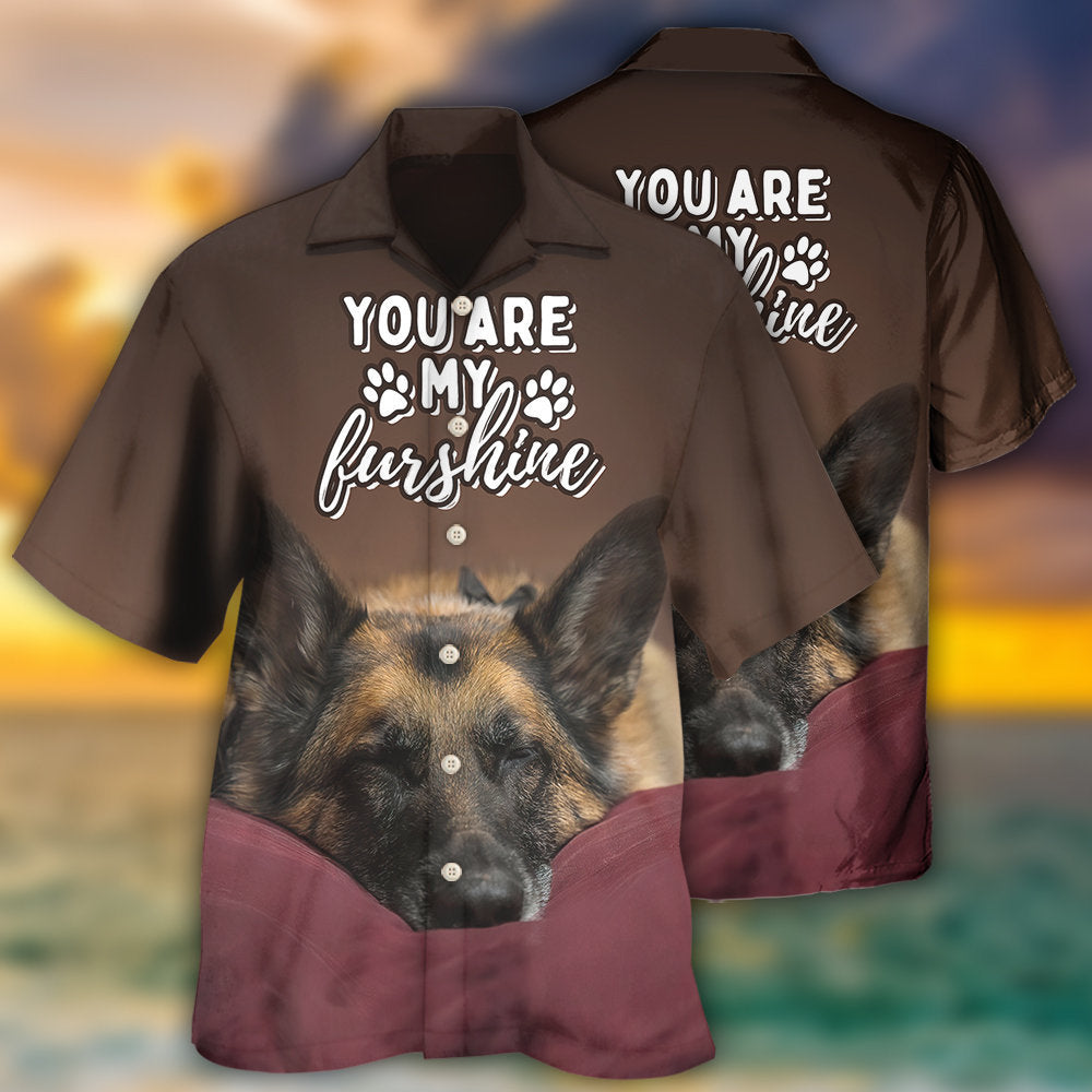 German Shepherd Sleepy Dog You Are My Furshine - Hawaiian Shirt - Owls Matrix LTD