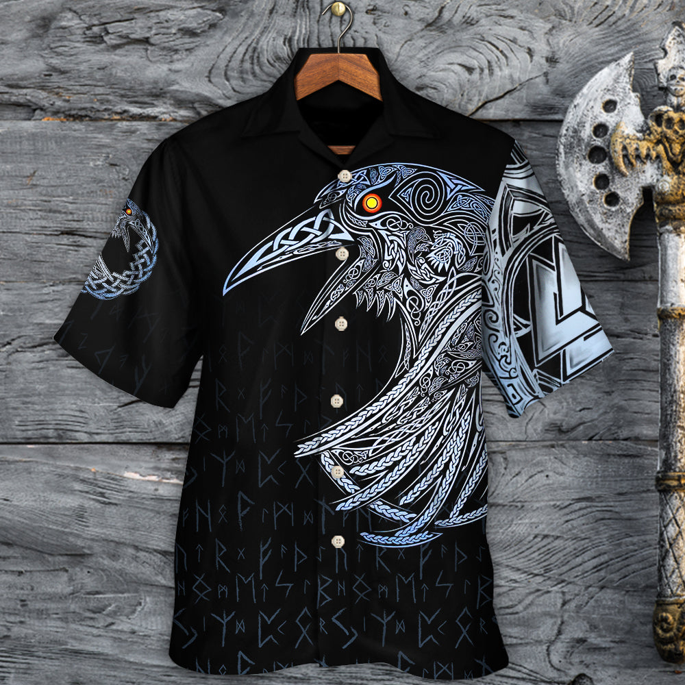 Viking Huginn And Muninn Birds Norse - Hawaiian Shirt - Owls Matrix LTD