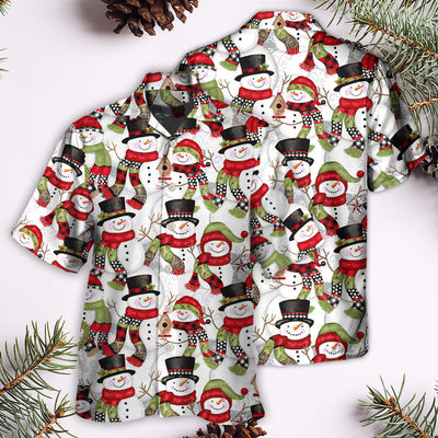 Christmas Snowman Family Happy Christmas - Hawaiian Shirt - Owls Matrix LTD