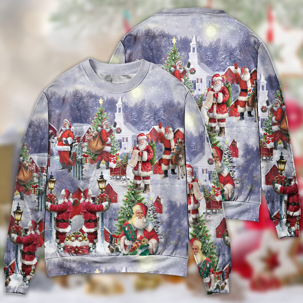 Christmas Merry Xmas Santa Claus Is Coming - Sweater - Ugly Christmas Sweaters - Owls Matrix LTD