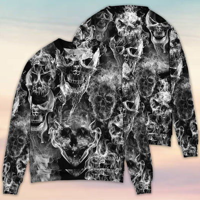 Skull Smoke Kill This Life - Sweater - Ugly Christmas Sweaters - Owls Matrix LTD