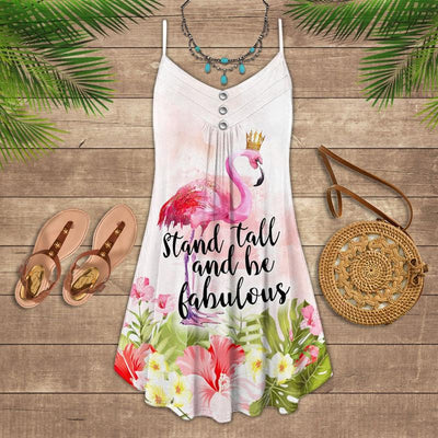 Flamingo Loves Summer Tropical Vibes Awesome - Summer Dress - Owls Matrix LTD
