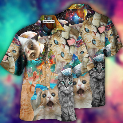 Cat Funny Amazing Galaxy - Hawaiian Shirt - Owls Matrix LTD