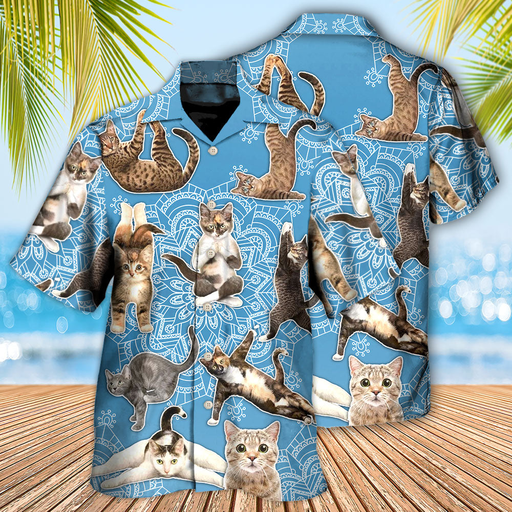 Yoga Cat Lover Mandala - Hawaiian Shirt - Owls Matrix LTD