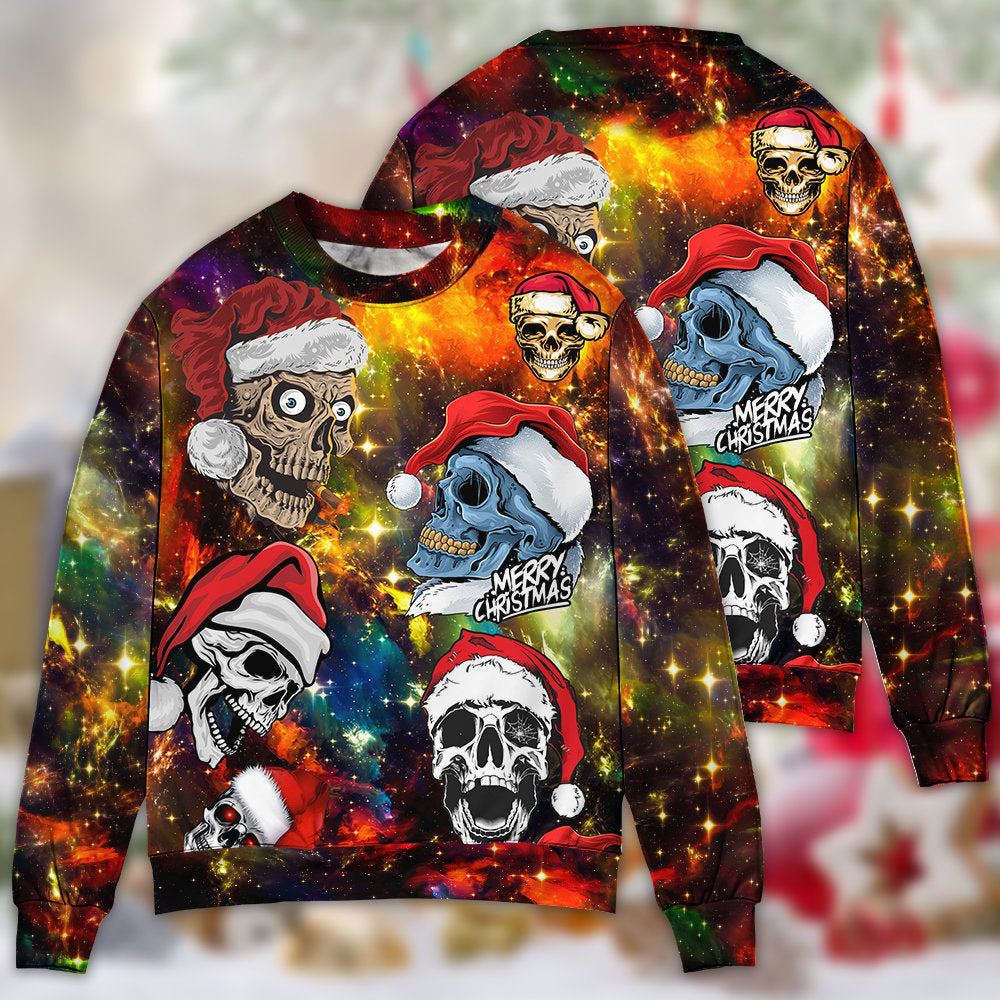 Skull Love Christmas Funny - Sweater - Ugly Christmas Sweaters - Owls Matrix LTD
