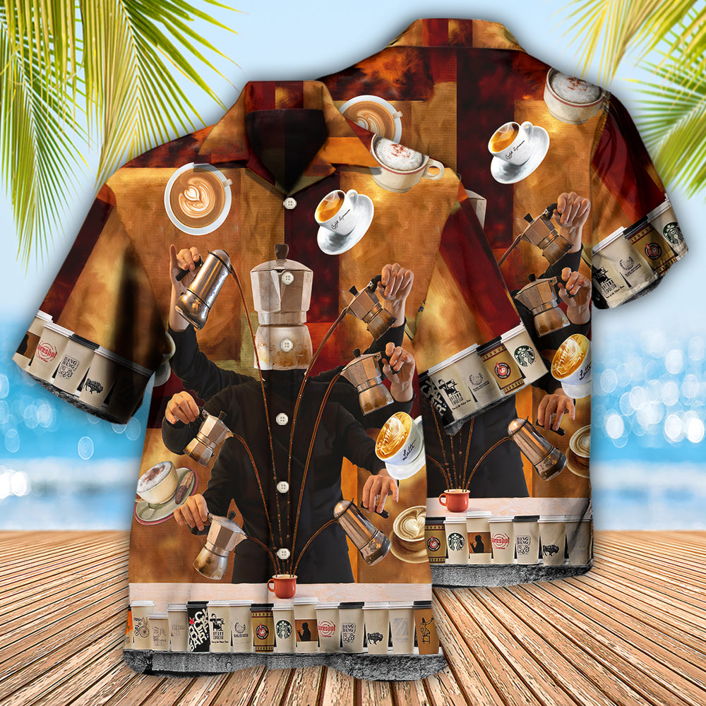 Barista Keep Calm It’s Coffee O’clock - Hawaiian Shirt - Owls Matrix LTD