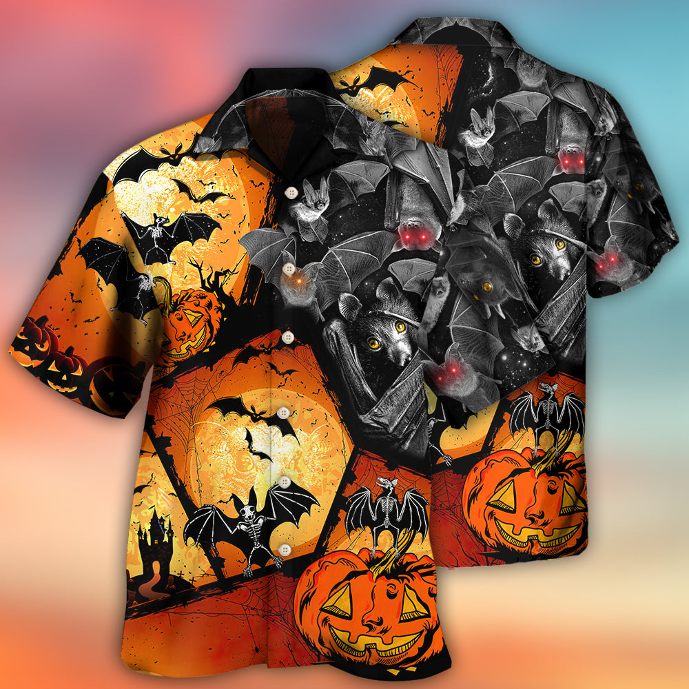 Halloween Bat Pumpkin Scary - Hawaiian Shirt - Owls Matrix LTD