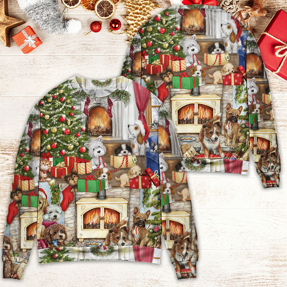 Christmas Dog Lover Merry Lovely Xmas - Sweater - Ugly Christmas Sweaters - Owls Matrix LTD