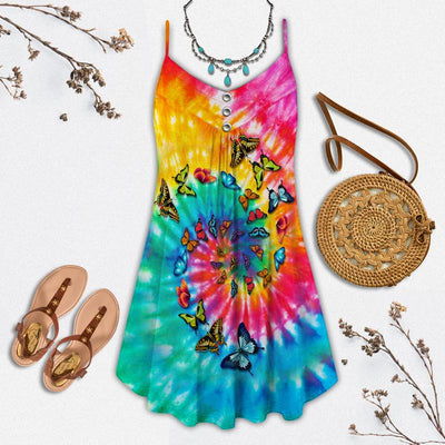 Hippie Peaceful Butterfly Summer Vibes Cool - Summer Dress - Owls Matrix LTD