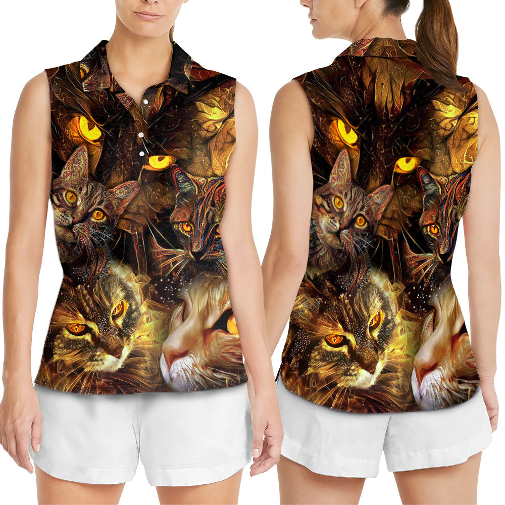 Cat Art Lover Cat Lightning Style - Women's Polo Shirt - Owls Matrix LTD