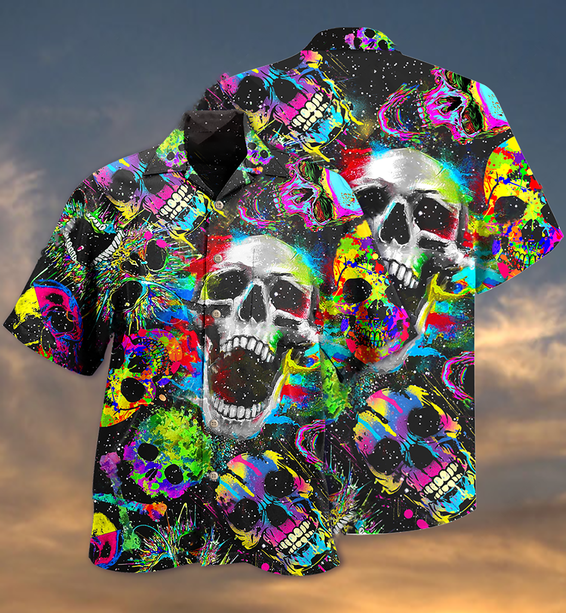 Skull Scare Cool Style - Hawaiian Shirt - Owls Matrix LTD