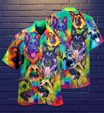 German Shepherd Dogs Love Summer Colorful - Hawaiian Shirt - Owls Matrix LTD