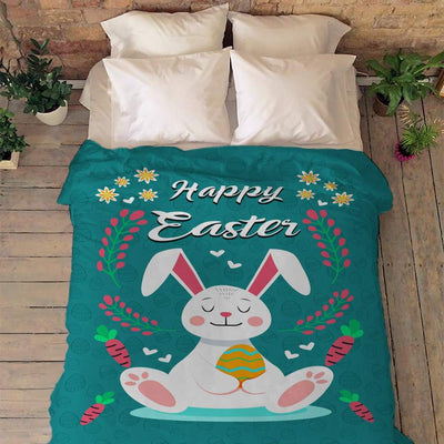 Easter Happy Bunny - Flannel Blanket - Owls Matrix LTD