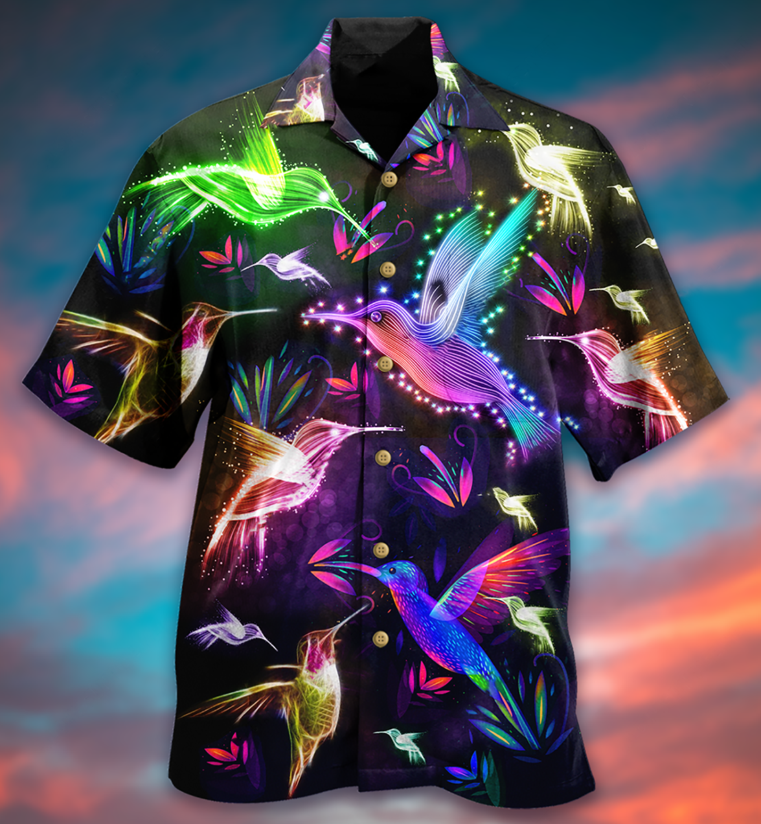 Hummingbird Fly All Night - Hawaiian Shirt - Owls Matrix LTD