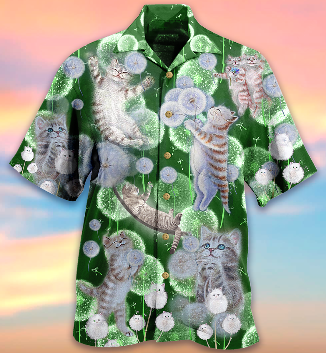 Cat Happiness Love Dream - Hawaiian Shirt - Owls Matrix LTD