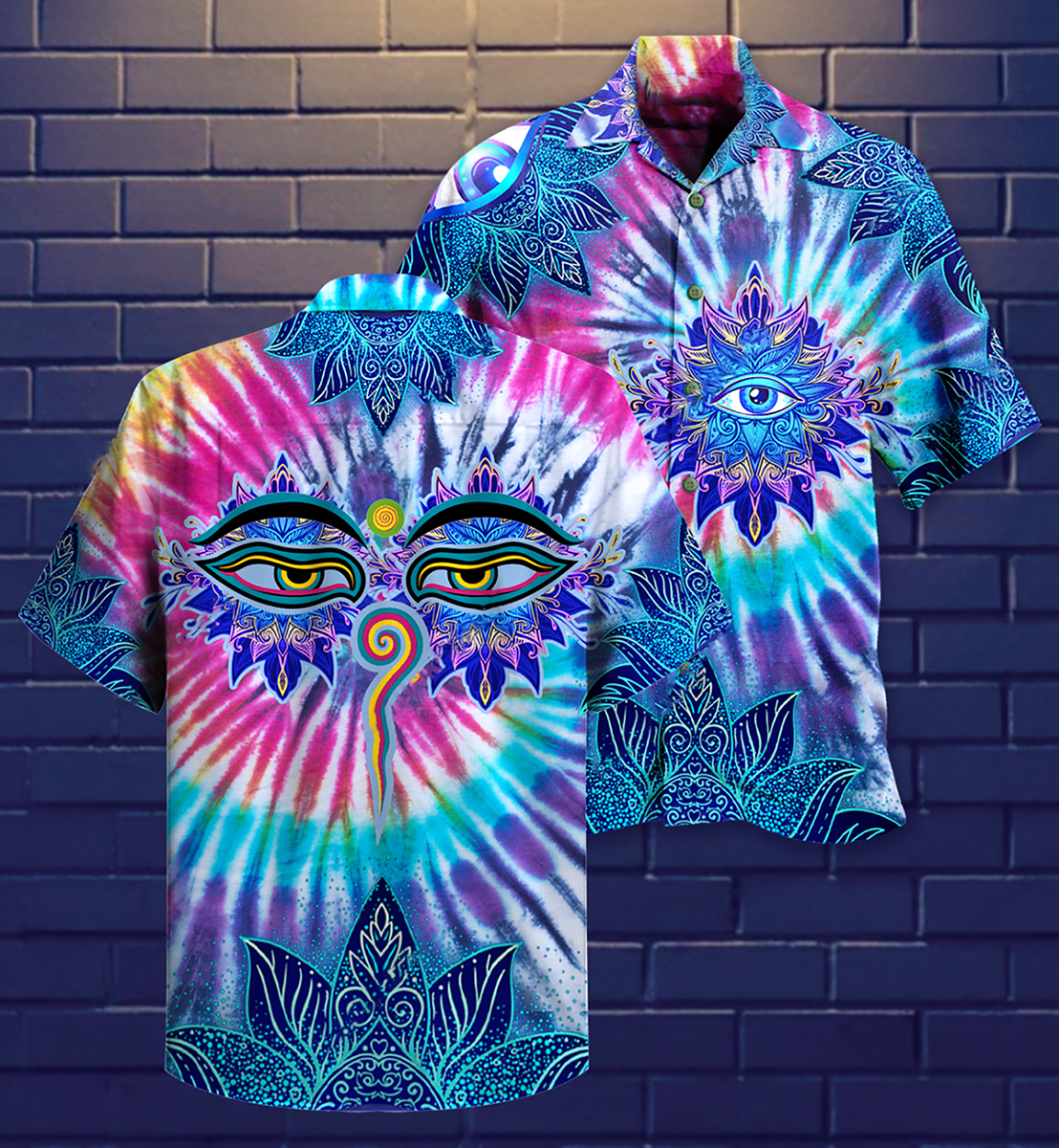 Yoga Eyes Love Mandala - Hawaiian Shirt - Owls Matrix LTD