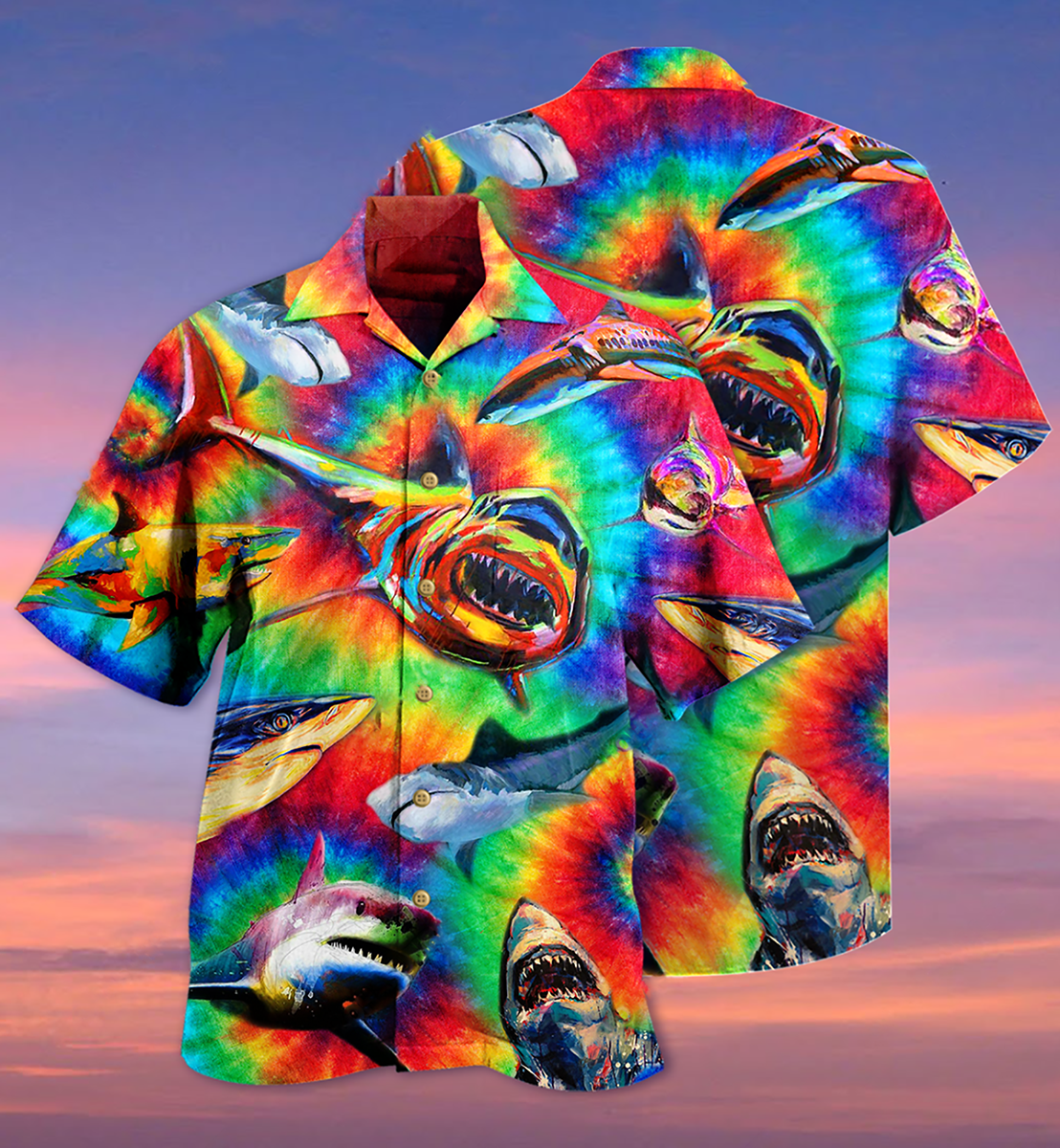 Shark Rainbow Style Cool - Hawaiian Shirt - Owls Matrix LTD