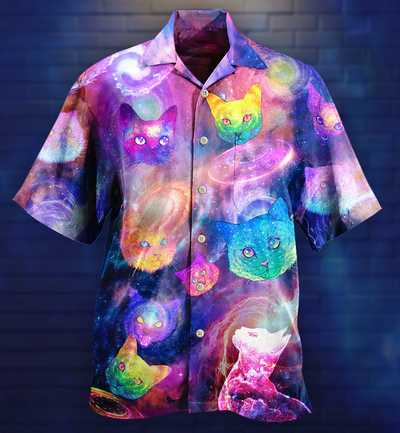Cat Galaxy Colorfull Style - Hawaiian Shirt - Owls Matrix LTD