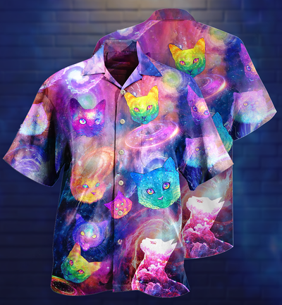 Cat Galaxy Colorfull Style - Hawaiian Shirt - Owls Matrix LTD