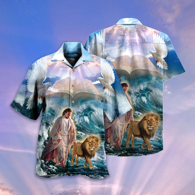 Jesus Lion I Found My Peace Jesus - Hawaiian Shirt - Owls Matrix LTD