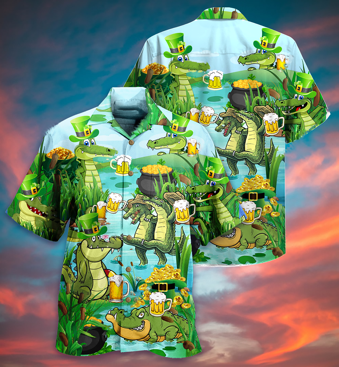 Beer Crocodile Loves Beer Everyday - Hawaiian Shirt - Owls Matrix LTD