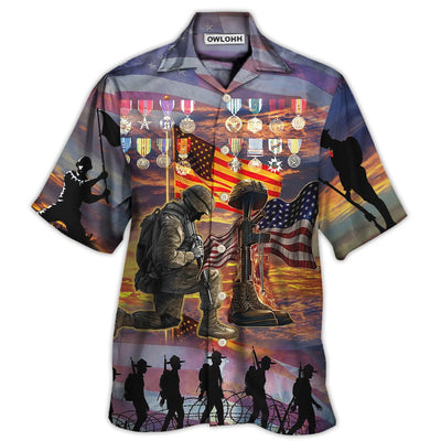 Hawaiian Shirt / Adults / S Veteran The High Price Of Freedom Is A Cost Paid By A Brave Few With Lot Of Metals - Hawaiian Shirt - Owls Matrix LTD
