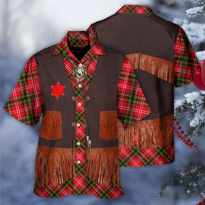 Christmas Santa Cowboy Vintage Style - Hawaiian Shirt - Owls Matrix LTD