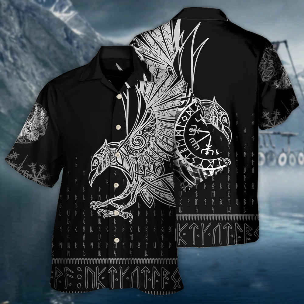 Viking Raven Odin Victory - Hawaiian Shirt - Owls Matrix LTD
