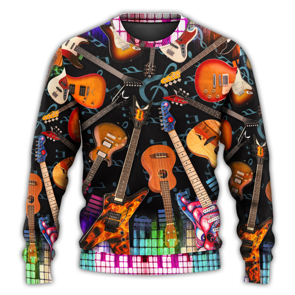 Christmas Sweater / S Guitar Love Music So Cool - Sweater - Ugly Christmas Sweaters - Owls Matrix LTD