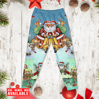 Christmas Cute Santa Claus - Pajamas Long Sleeve - Owls Matrix LTD