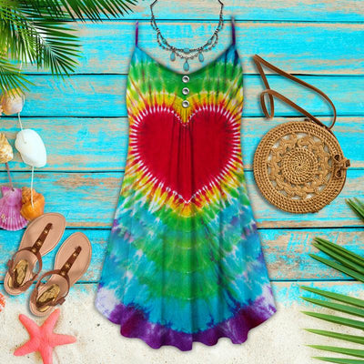 Hippie Peaceful Butterfly Summer Vibes Heart - Summer Dress - Owls Matrix LTD