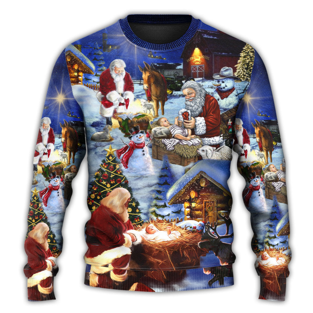 Christmas Sweater / S Christmas Jesus Is The Best Gift Ever - Sweater - Ugly Christmas Sweaters - Owls Matrix LTD