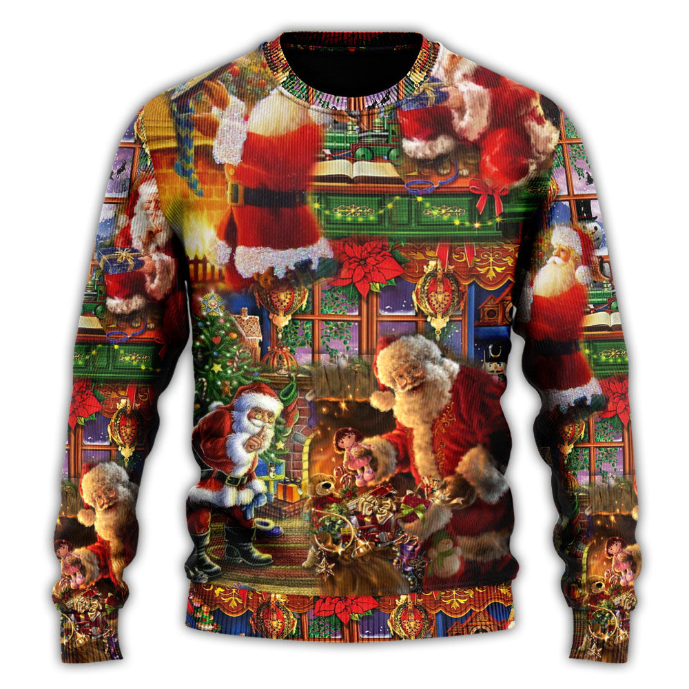 Christmas Sweater / S Santa Claus Christmas Merry Xmas - Sweater - Ugly Christmas Sweaters - Owls Matrix LTD