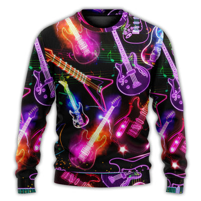 Christmas Sweater / S Guitar Neon Amazing Christmas - Sweater - Ugly Christmas Sweaters - Owls Matrix LTD