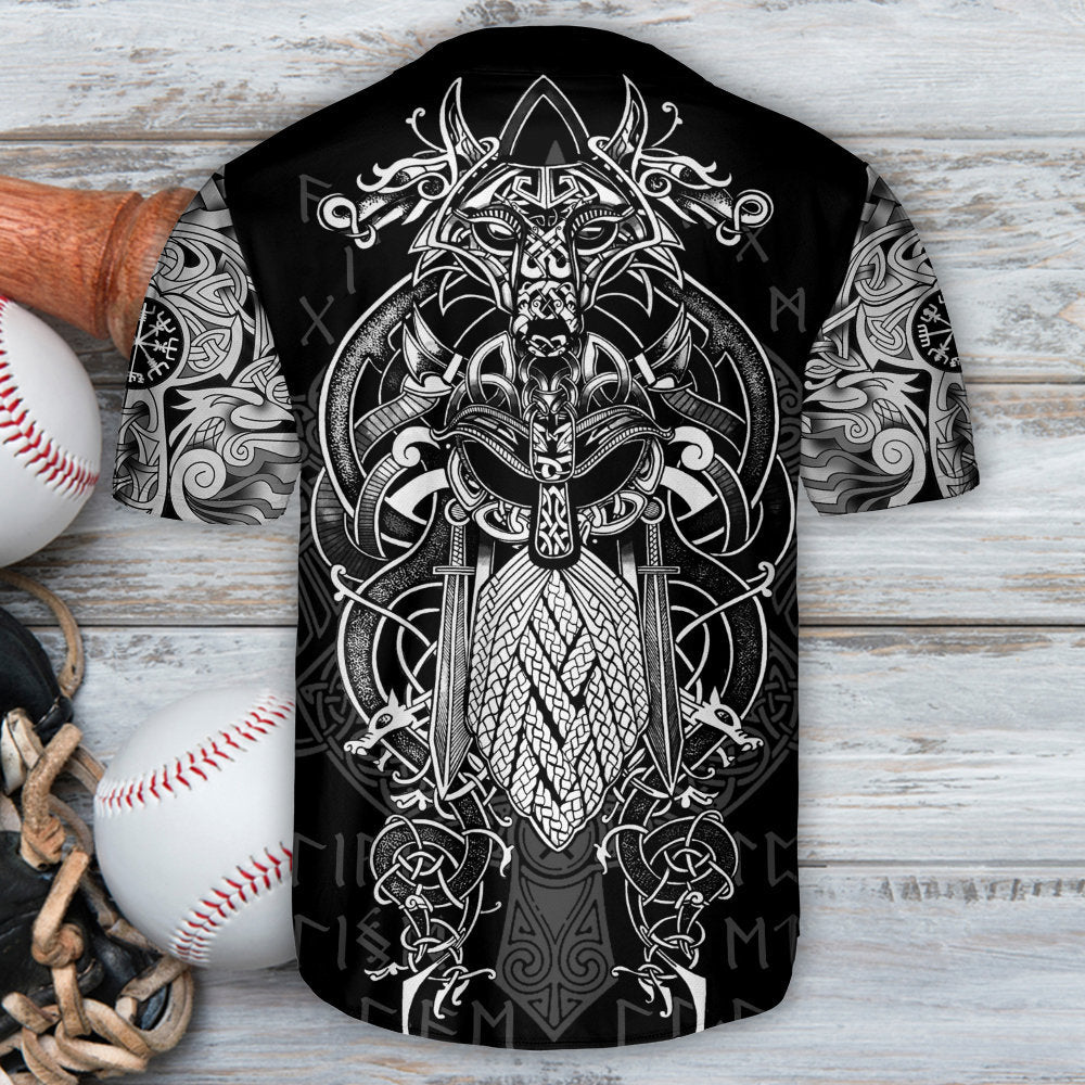 Viking Warrior Blood Pattern - Baseball Jersey - Owls Matrix LTD