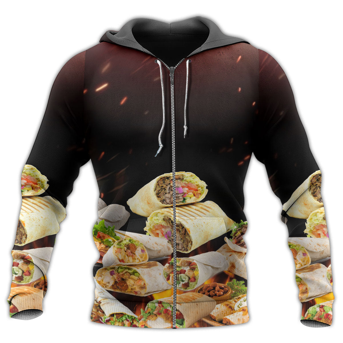 Zip Hoodie / S Food Burritos Fast Food Delicious - Hoodie - Owls Matrix LTD