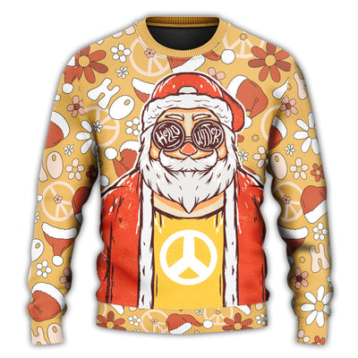 Christmas Sweater / S Christmas Santa Cutie Hippie Groovy - Sweater - Ugly Christmas Sweaters - Owls Matrix LTD