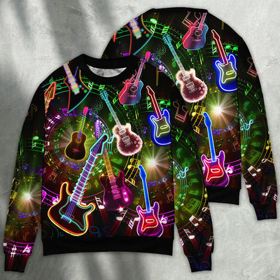 Guitar All You Need Is A Guitar - Sweater - Ugly Christmas Sweater - Owls Matrix LTD