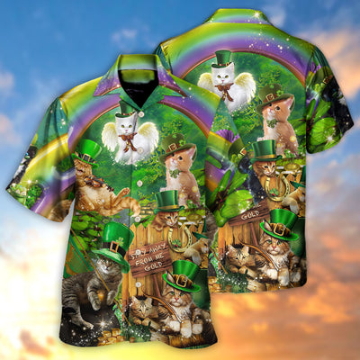 Irish Cat Happy St Patrick's Day - Hawaiian Shirt - Owls Matrix LTD