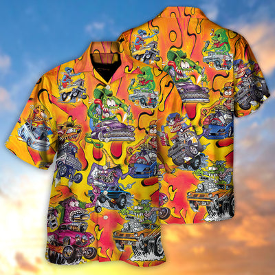 Hot Rod Vintage Racing Savage Burn Energy - Hawaiian Shirt - Owls Matrix LTD