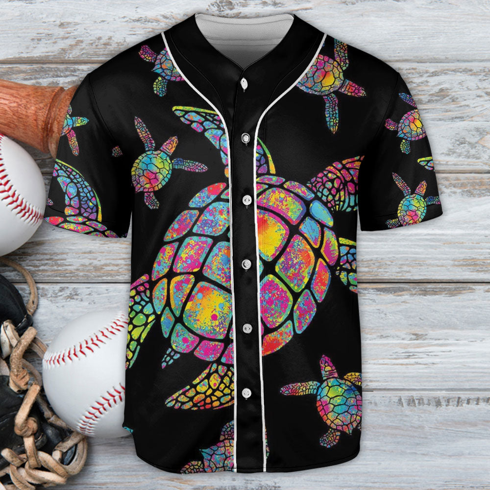 Hippie Turtle Art Undersea - Baseball Jersey - Owls Matrix LTD