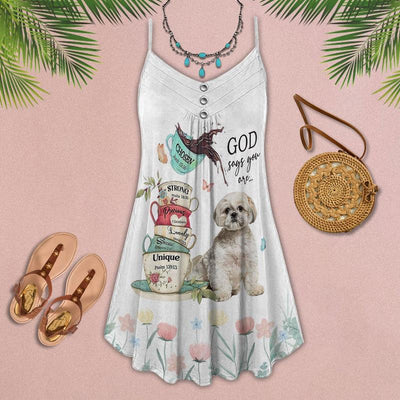 Dog God Say You Are Shih Tzu Faith - Summer Dress - Owls Matrix LTD