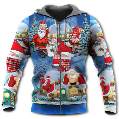 Zip Hoodie / S Christmas Rebellious Santa Claus Drunk Beer Troll Xmas Funny - Hoodie - Owls Matrix LTD